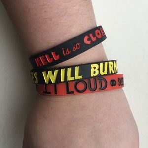 Sleeping with sirens band bracelets.